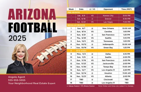 2025 Football Schedule - Arizona