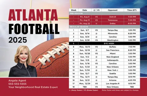 2025 Football Schedule - Atlanta