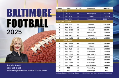 2025 Football Schedule - Baltimore