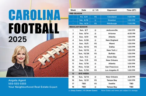 2025 Football Schedule - Carolina