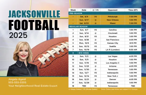 2025 Football Schedule - Jacksonville
