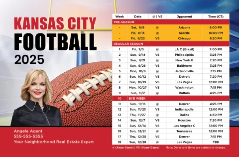 2025 Football Schedule - Kansas City