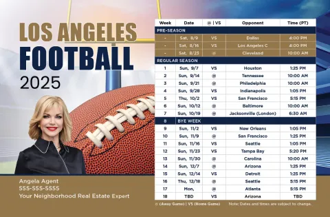 2025 Football Schedule - Los Angeles R
