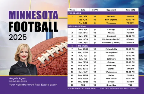 2025 Football Schedule - Minnesota