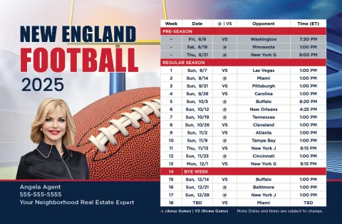 2025 Football Schedule - New England