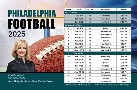 2025 Football Schedule - Philadelphia