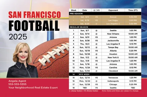 2025 Football Schedule - San Francisco